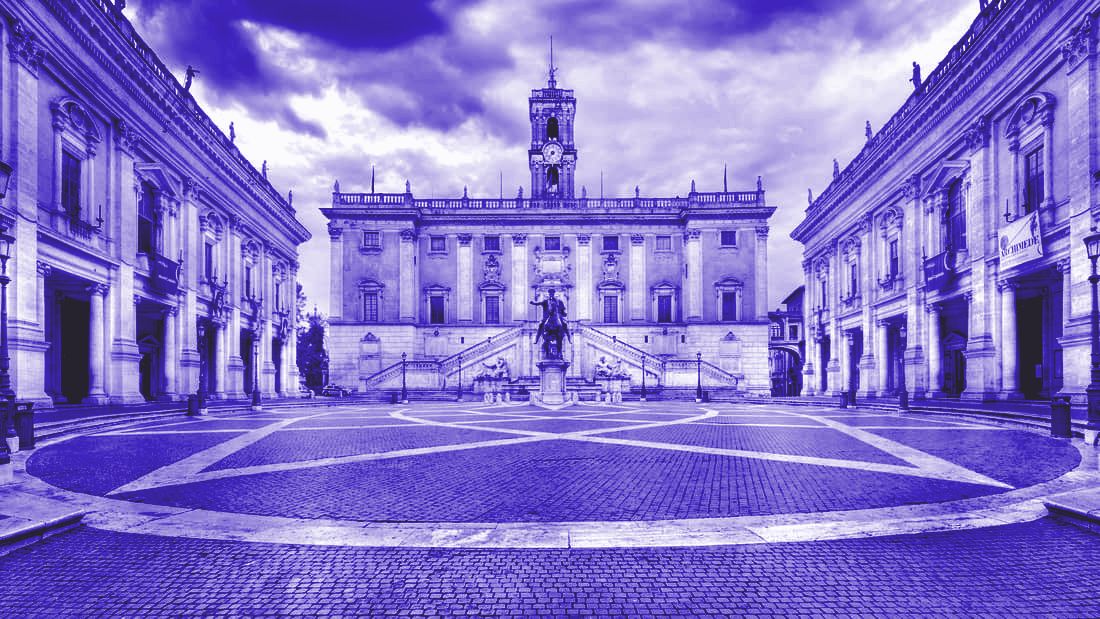 Piazza del Campidoglio con Palazzo Senatorio, sede di Roma Capitale